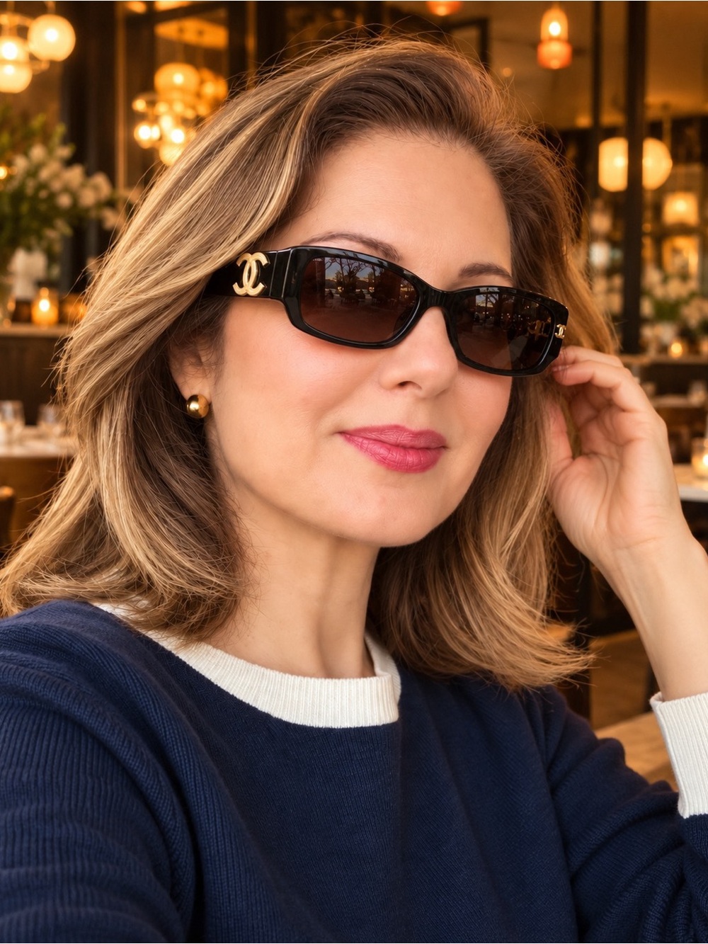 CHANEL 5493 Black & Gold CC Sunglasses โ Brand New Authentic